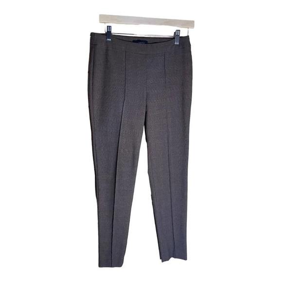 Talbots Women's Brown Micro Houndstooth Stripe Pleated Crease Dress Pants Size 2 - Picture 1 of 8